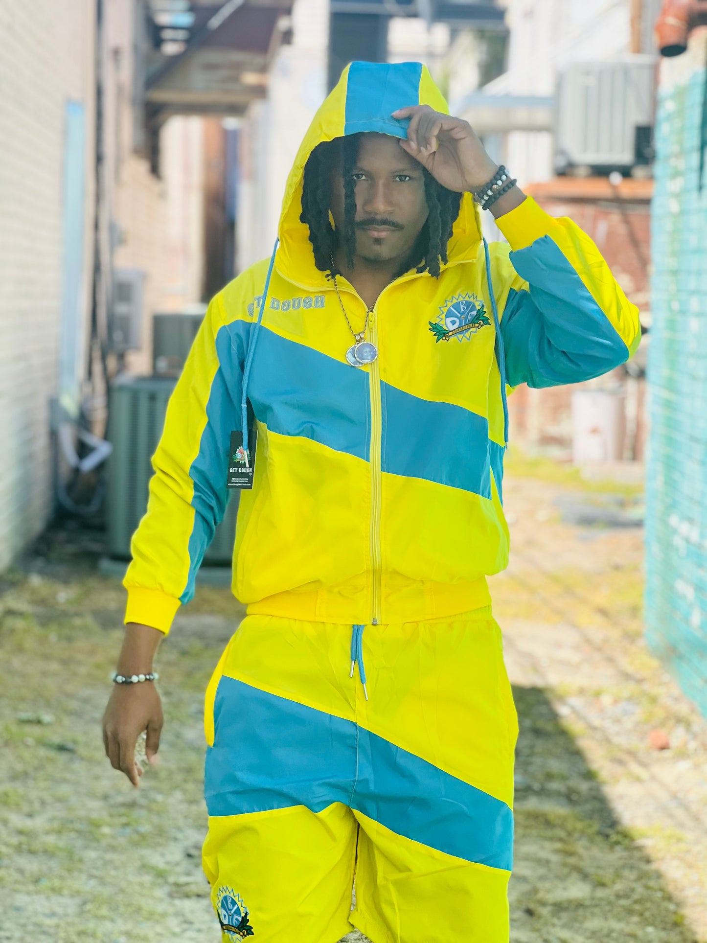 DBF Get Dough Windbreaker Yellow n Blue